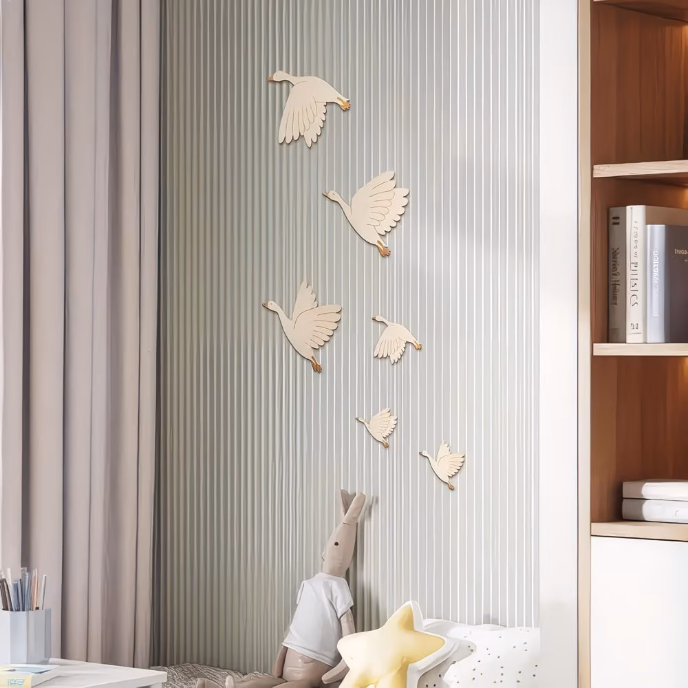 Figuras de cisnes decorativas para pared
